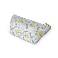 Lemon Tile Accessory Pouch w T-bottom in Aqua